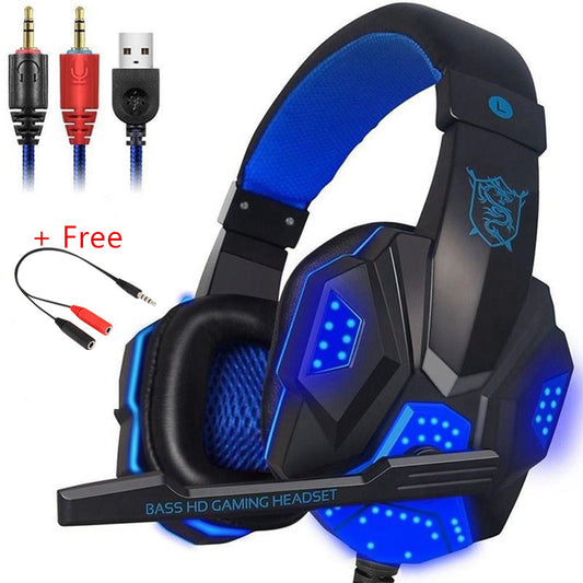 PC780 Gaming Headset Earphone Wired Gamer Headphone Stereo Sound Headsets with Mic LED light for Computer PC PS4 Gamer headset