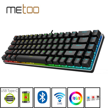 Gaming Mechanical Bluetooth Keyboard Wireless keyboard with Bluetooth/2.4Ghz/USB RGB Backlit Blue red Switch RU/US for phone PC