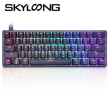 SKYLOONG GK61 Teclado 60% Mini Keyboard PC Gamer USB Wired Keycaps For Mechanical Keyboard Gaming Accessories Laptop Tablet SK61