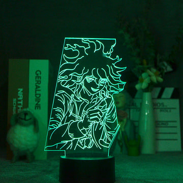 Danganronpa V3 Led Night Light Nagito Komaeda Figurine Lamp for Bedroom Decor Kids Gift Laser Engraved Acrylic 3D Illusion Lamp