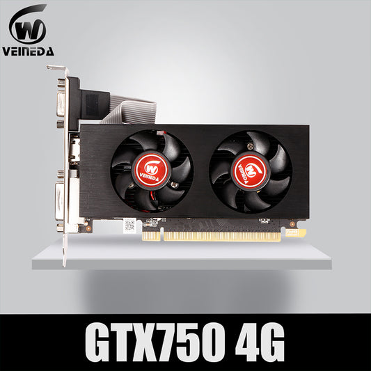 Veineda Graphics Card GTX 750 4GB 128Bit 5012mhz GDDR5 video card  VGA Cards For nVIDIA Geforce Game stronger than R7 350 2GB