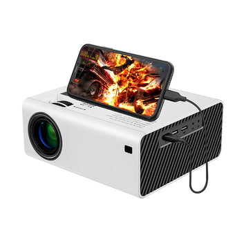 V6 LED Mini Projector, 5000 Lux, Support Full HD 1080P Sync Phone 3D Home Theater Video Projector