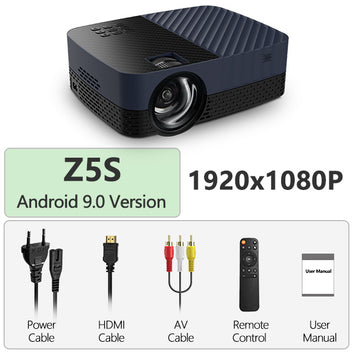 AUN Z5S Projector Phone Full HD 1080P LED Theater Android 9 Smart TV MINI Beamer Mobile 4k Vidoe Projector for Home Cinema