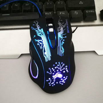 Wired Computer Mouse Gaming Mouse USB 4000DPI 6 Buttons Ergonomic Optical Mouse 4-speed Player Mouse Office Backlit Mouse