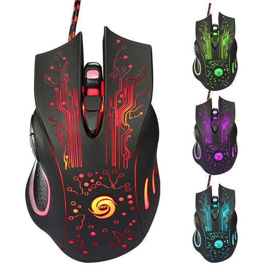 Ergonomic Wired Gaming Mouse 5500DPI Adjustable 7 Buttons LED Backlit Professional Gamer Mice OSU keyboard for PC Laptop