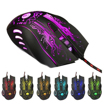 Ergonomic Wired Gaming Mouse 5500DPI Adjustable 7 Buttons LED Backlit Professional Gamer Mice OSU keyboard for PC Laptop