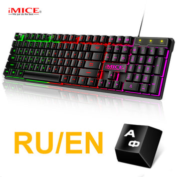 Gamer Keyboard And Mouse PC Gaming Keyboard RGB Backlit Keyboard Rubber Keycaps Wired Russian Keyboard Mouse Gamer Gaming Mouse