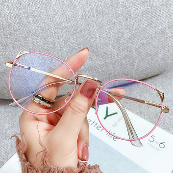 Trends Office Cat Eye Anti Blue Light Glasses Women Blue Blocking Computer Goggles Oversized Big Size Eyeglasses Alloy Frame