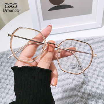 Umanco Blue Light Filter Glasses for Women Men Round Eyesight Protector Computer Gaming Glassses Optical Myopia Spectacle Frames