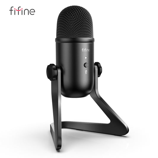 FIFINE USB Microphone for Recording/Streaming/Gaming, Professional microphone for PC, Mic Headphone Output & Volume Control-K678