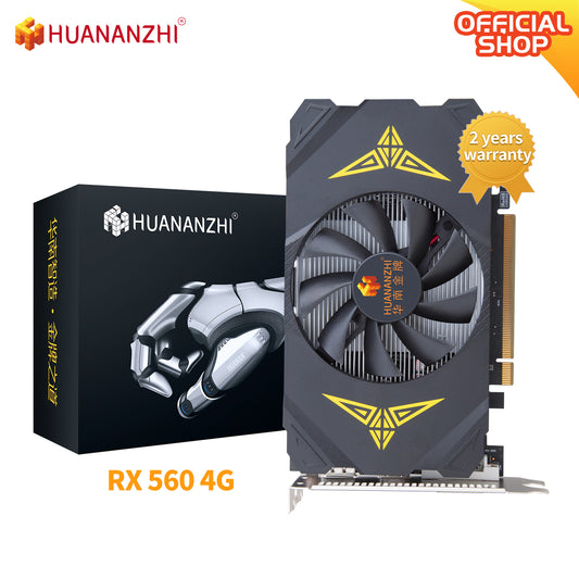 HUANANZHI AMD RX 550 560 4G Graphics Card DVI VGA HDMI-Compatibl GDDR5 RX GTX RTX Video Card RX550 RX560 4GB