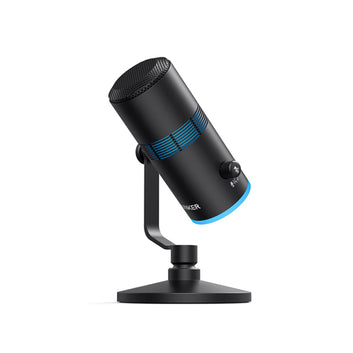 Anker PowerCast M300 USB Microphone mic For PC Vocals Quality in Streaming Twitch Gaming YouTube Tiktok Output Gain Control & Mute