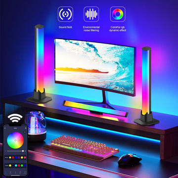 Smart RGB LED Light Bars Night Light with Bluetooth APP Control Music Rhythm Lights Backlight for Gaming TV Room Decoration Lamp