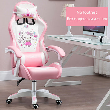 Pink chair, girls lovely cartoon gaming chair, swivel chair, bedroom live gamer chair Women comfortable computer chair new