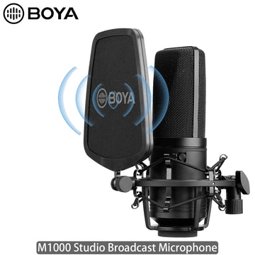 BOYA M1000 BY-M1000 Recording Condenser Microphone Professional Studio Broadcast Mic  Vlog Gaming Vocal Singing Live