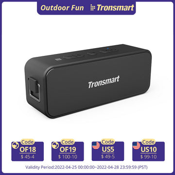 Tronsmart T2 Plus Bluetooth 5.0 Speaker 20W Portable Speaker 24H Column IPX7 Soundbar with NFC,Voice Assistant,Micro SD