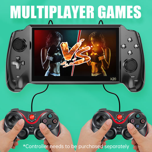 Powkiddy New X20 Handheld Game Console  7 inch HD Retro Game Player Double Joystick Gamepad Built in 3000 Game For Children Game