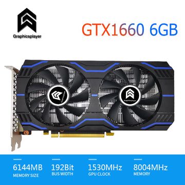 Graphics Card Video Card Carte GTX1660 6GB 192BIT 6144MB GPU Model Video Memory Placa De Video for PC computer Game  Nvidia