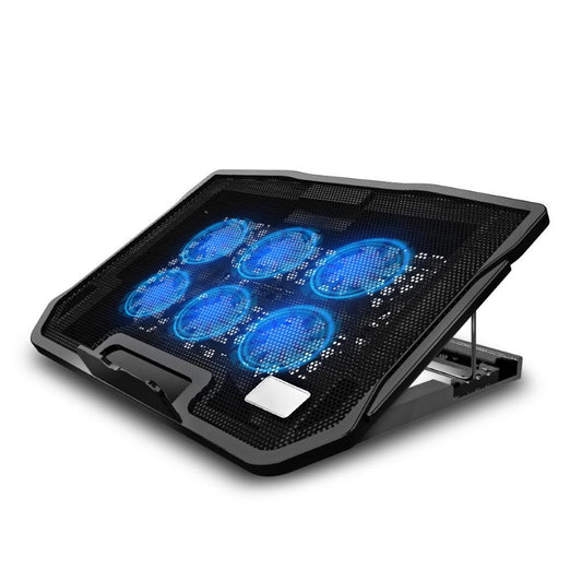 Laptop Cooler 6 Fans Laptop Cooling Pad 2 USB Port with Led Screen 2600RPM for 14/15.6 inch Gaming Laptop Cooler Stand