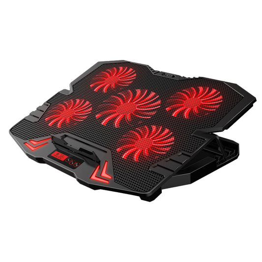 12-17 inch LED Gaming Laptop Cooler Notebook Cooling Pad 5 Silent Red Blue Fans Portable Adjustable Laptop Stand