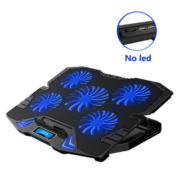 12-17 inch LED Gaming Laptop Cooler Notebook Cooling Pad 5 Silent Red Blue Fans Portable Adjustable Laptop Stand