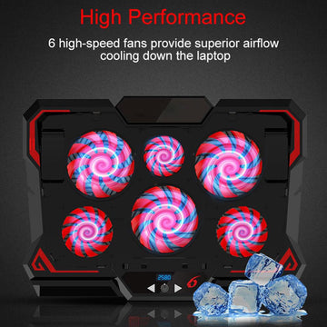 Gaming Laptop Cooler Adjustable 2 USB Port 6 Fans Notebook Cooling Pad Stand видеокарта