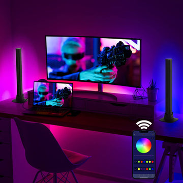 Smart LED Pickup Lights Desktop Atmosphere Lamp with APP Remote Control Music Rhythm Backlights for TV Gaming Room Decor Ambient