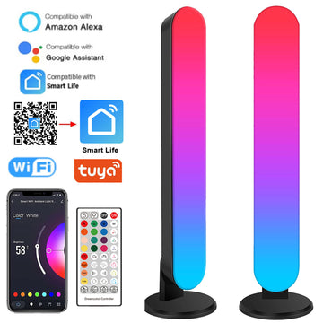 Tuya Smart LED Lights Bar RGB Ambient Mood Light Stand Lighting LED Corner Bedside lamp for TV Gaming Party PC Living Room Decor