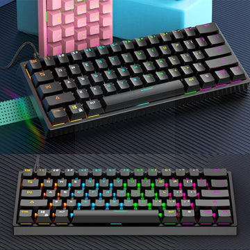 G101 Gaming Computer Desktop Notebook Gaming Portable Axis Green Real Mechanical Backlit Small Keyboard 61-keys N3K7