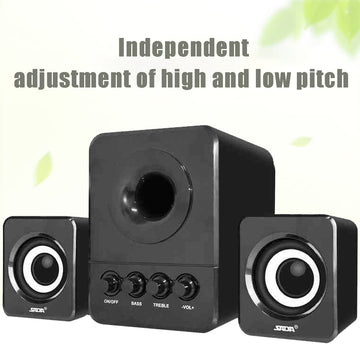 3 PCS Computer Speaker Mini 2.1 USB Powered Computer Speaker with Subwoofer for Laptop/ Desktop Computer/ Phone/ Tablets