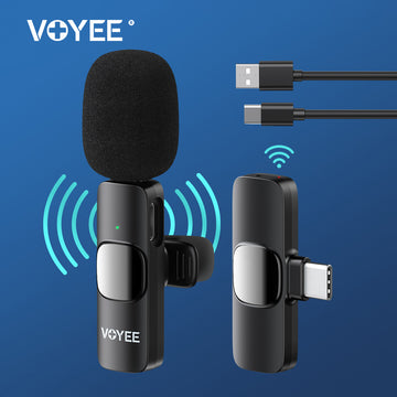 VOYEE Wireless Lavalier Microphone Live Streaming Wireless Microphone for Android Phone Video Recording Youtube Gaming Broadcast