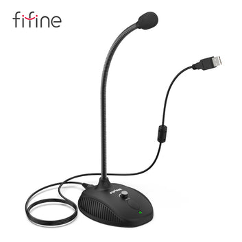 Fifine usb computer microphone 360 flexible gooseneck mic for broadcasting conference instrument recording vedio gaming