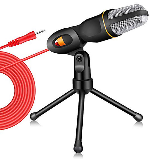 New Condenser Microphone 3.5mm Plug Home Stereo MIC Desktop Tripod for PC YouTube Video Skype Chatting Gaming Podcast Recording