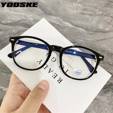 YOOSKE Fashion TR90 Glassses Frame  Women Men Anti Blue Light Transparent Lens Optical Spectacles Vintage Computer Eyeglasses