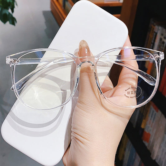 Blue Light Computer Glasses Round Anti Blue Light Protection Glass Vintage Eyewear for Screen Transparent Frame Prescription